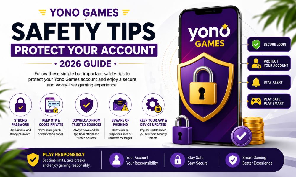 Yono Games safety tips guide showing secure login, account protection, and responsible gaming practices.