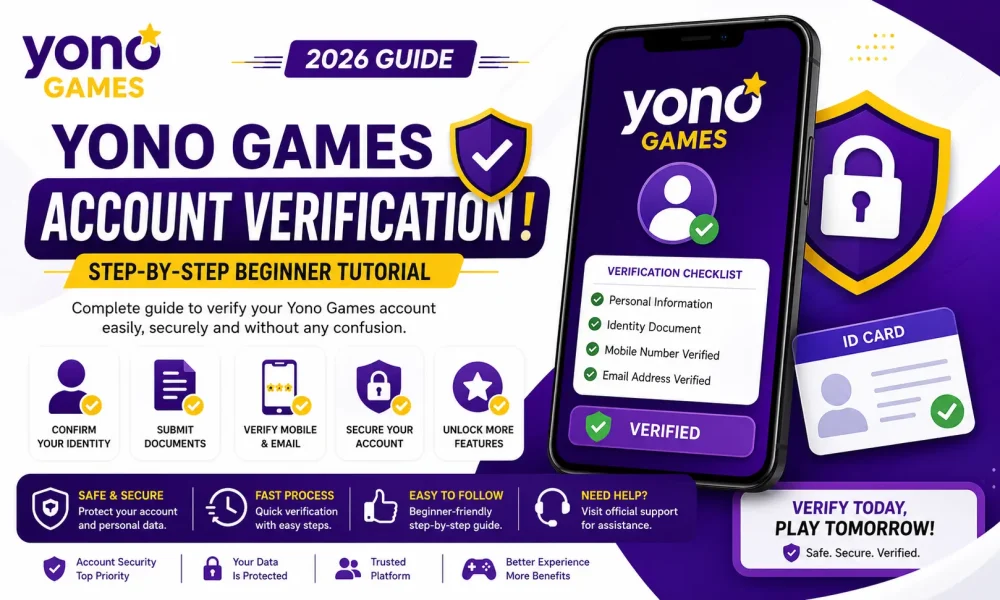 Yono Games account verification guide showing secure verification steps, identity confirmation, and account protection tips.